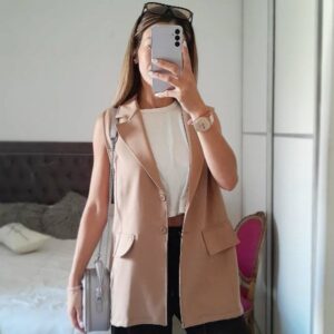CHALECO SASTRERO BEIGE Chaleco sastrero