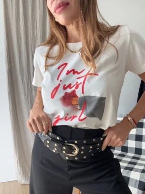 reme just off white Remera Just Girl