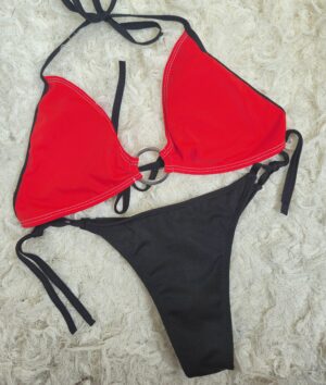 ROJO NEGRO Bikini Aruba rojo
